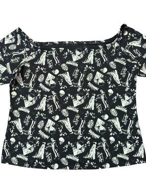 Bride of Frankenstein Crop Top Size 1 Medium Universal Monsters Horror Shirt